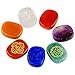 Rockcloud Healing Crystal 7 Chakra Stones Polished Engraved Palm Pocket Stone Reiki Balancing