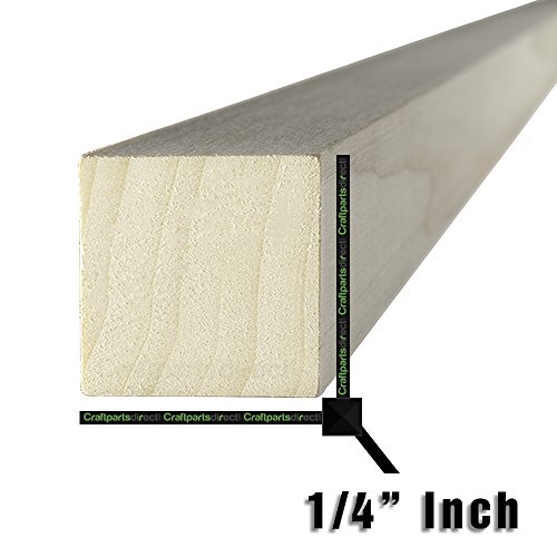 Wooden Unfinished Square Dowel Rods 1/4" x 36" for Crafting, Projects and Woodworking- Bag of 50
