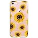 JAHOLAN iPhone 6 Case, iPhone 6S case Girl Floral Clear TPU Soft Slim Flexible Silicone Cover Phone case for iPhone 6 iPhone 6S - Sun Flowers