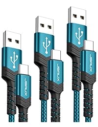 JSAUX - Cable USB C de carga rápida, 3 unidades, USB A a tipo C, cable trenzado de nailon, compatible con Samsung Galaxy S10, S9, S8 Plus, Note 10, 9, 8, Moto Z, LG V20, G6, G5, Switch y más
