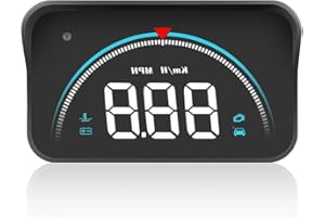 MAIMEIMI Windshield Head Up Display for Cars, OBD2 Digital Speedometer HUD Projector With RPM, Volt, Water Temp, Mileage, Overspeed and Fatigue Driving Alarms