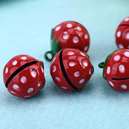 Jocestyle Pet Costume Accessories Dog Cat Small Bells Strawberry Crafts Necklace Pendant (Including 5pcs/set)