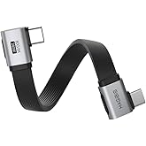 Hagibis 0.33ft 90 Degree USB4 Cable, 80Gbps Data Transfer, 8K@60Hz Video Display, 240W Fast Charging Right Angle USB-C Cable, USB 4 V2.0 Cable for iPhone 17 16 15 Pro Max, iPad Pro, Thunderbolt 5/4