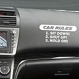 Ecosin Car Stickers Rules Decal Slammed Car Truck Vinyl Sticker JDM Racing Window Decal Funny (White 1)