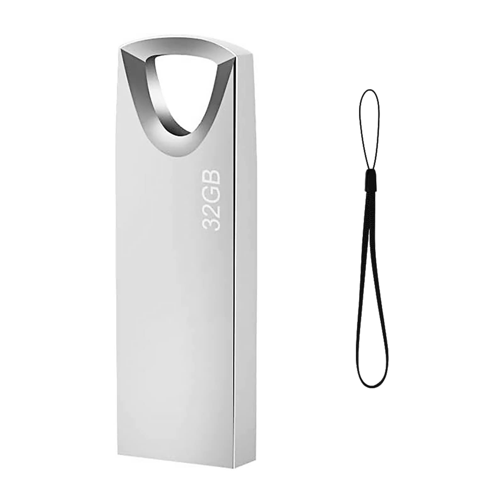Memory Stick 32 GB, Mini Pen Drive 32GB Metal USB Flash Drive Waterproof USB Key 32 GB Compatible with PC Laptop Computers Tablet etc (Silver)