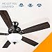 Hyperikon 52 Inch Ceiling Fan with Remote Control, Black Ceiling Fan, Five Reversible Blades and Frosted Dome Light - Bulb Not Included