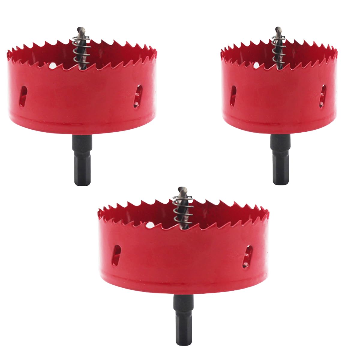 JOERRES 3-Piece Bi-Metal Hole Saw Set (60mm, 80mm, 100mm) – M42 High-Speed Steel Cutter for Metal, Wood, Plastic, Drywall – Heavy Duty Drill Bit for Iron, Aluminium, Fibreboard