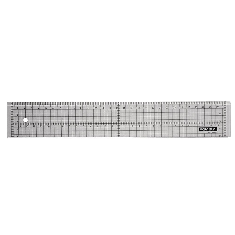 RAYHER HOBBY Metal Edge Ruler, 30cm x 5cm, Clear, Composite Plastic, Ideal for Craft Knife or Rotary Cutter, Measurement Grid, 32.5cm Length