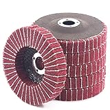 Keadic 6PCS 4 Inch 240 Grit Red Nylon Fiber Flap