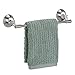 mDesign Suction Washcloth Bar for Bathroom Shower - Clear/Brushed Stainless Steel