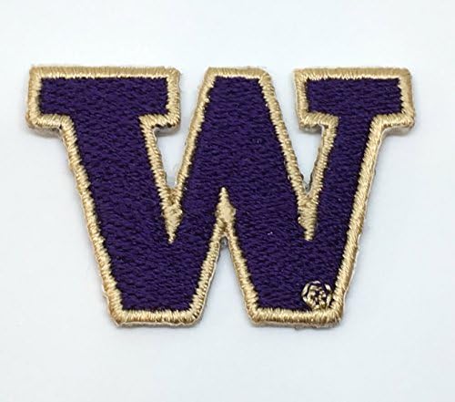 Washington Huskies embroidered iron on patch small "W" patch
