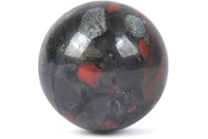 Justinstones Natural African Bloodstone Tumble 20mm Gemstone Healing Crystal Energy Ball Round Sphere Specimen Collection Pocket Palm Worry Stone(Pack of 5)