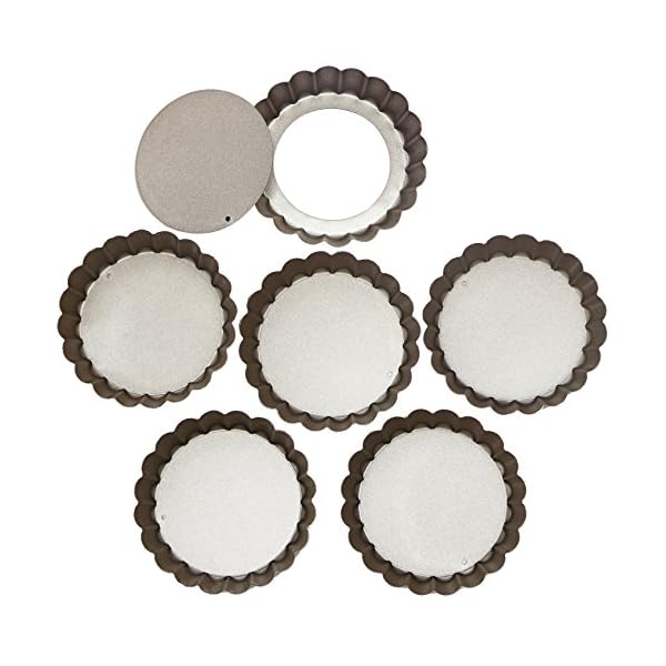ake 4 Inch Mini Tart Pan Set of 6, NonStick Small Tart Mold Quiche