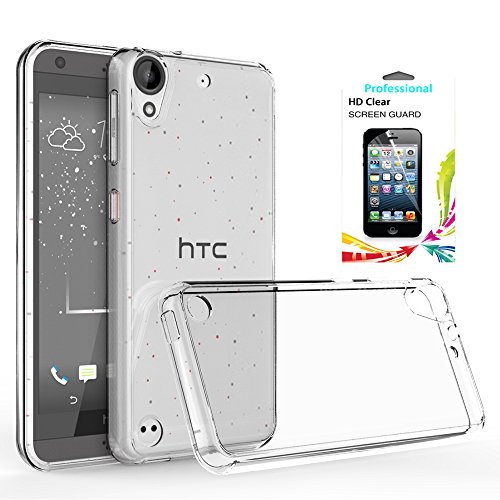 HTC Desire 555 Case,HTC Desire 530/ Desire 630 Clear Case with HD Screen Protector, AnoKe [Scratch Resistant] Colors Mandala Flower Acrylic Hard TPU Bumper Slim Fit Case for HTC 530/630/555 TM Clear
