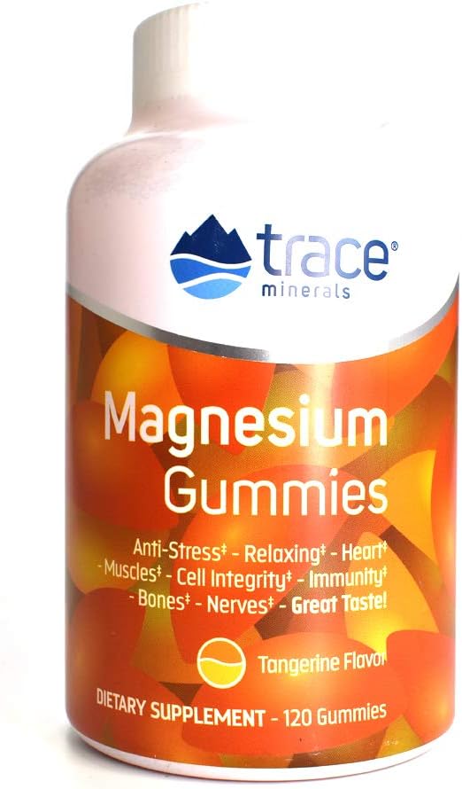 Trace Minerals, Supplement Magnesium Gummies Tangerine, 120 Count