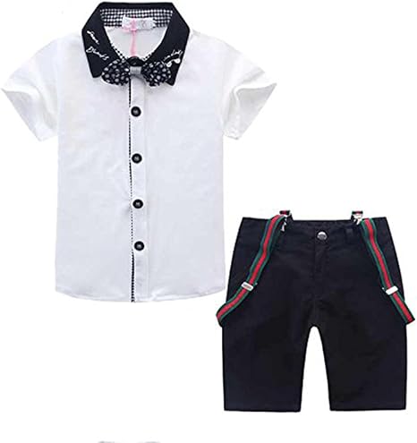 Amazon Co Jp Himoe フォーマル 男の子 スーツ 半袖 子供服 カジュアル 四点セット 蝶ネクタイ付き 発表会 入学式 演出 150サイズ ホワイト ホビー