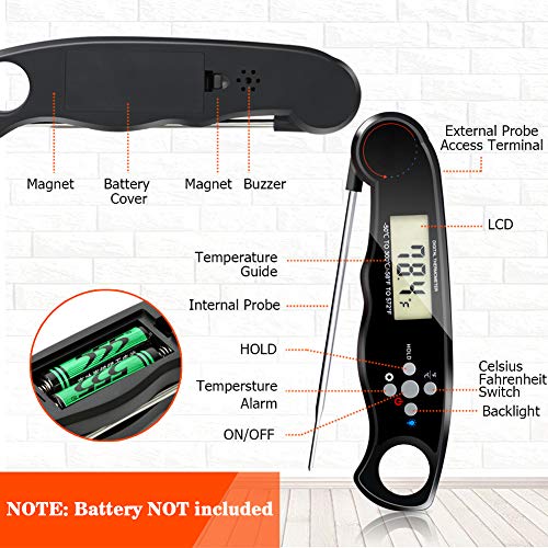 5 Thermometer+DotStone+Backlight+Temperature+Function
