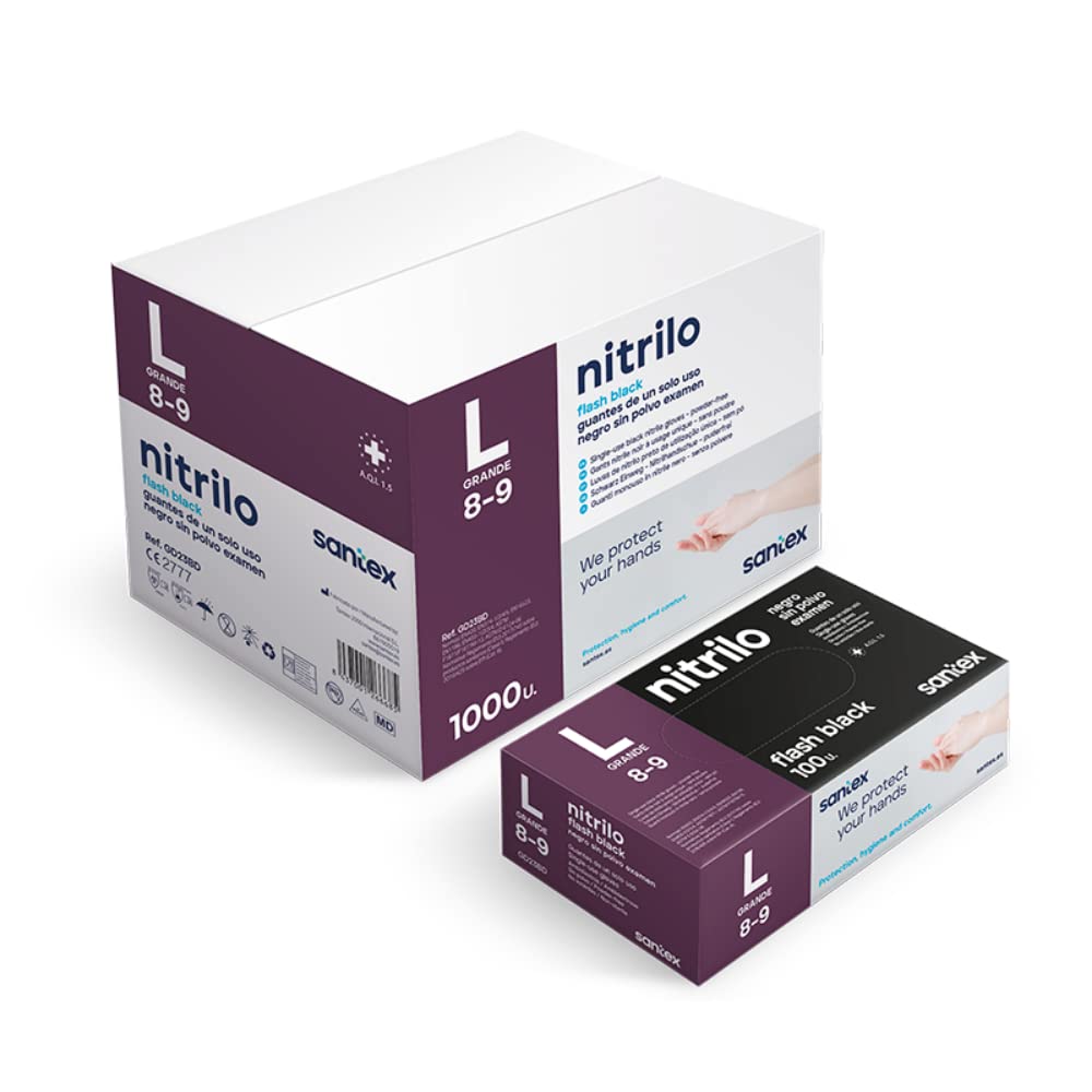 Santex Nitrile glove s/black powder t/large g