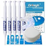 Grinigh Easy Elements Teeth Whitening Kit with Attachable Mouth Tray Whitening Light | More Than 23 Treatments of Home Regular Strength Gel (35% Carbamide Peroxide)|