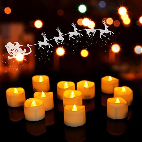 Taonology Flameless LED Tealight Candles with Flickering,Timer for Wedding Party Decoration,Electric Fake Candle in Yellow,Votive Holder,Battery Operated-Pack of 12(Yellow)