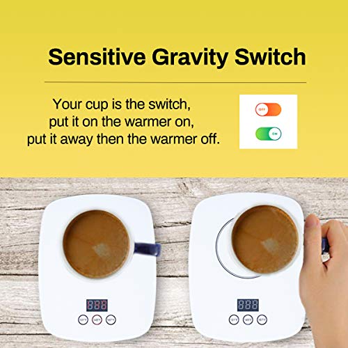Guodun Armor Mug Warmer Office Home Use Electric Coffee Cup Warmer Plate for Tea Cocoa Milk 3 Temperature 131â„‰/149â„‰/167â„‰ Best Gift Beverage Warmer Auto Shut Off