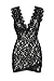 ZKESS Women's Solid Sleeveless Club Lace Vintage Dress (Medium Size, Black 1)