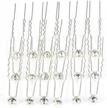 20 Clip Pince Pic Barrette Epingle Cheveux Chignon Strass Cristal Blanc Mariage Amazon Fr Beaute Et Parfum