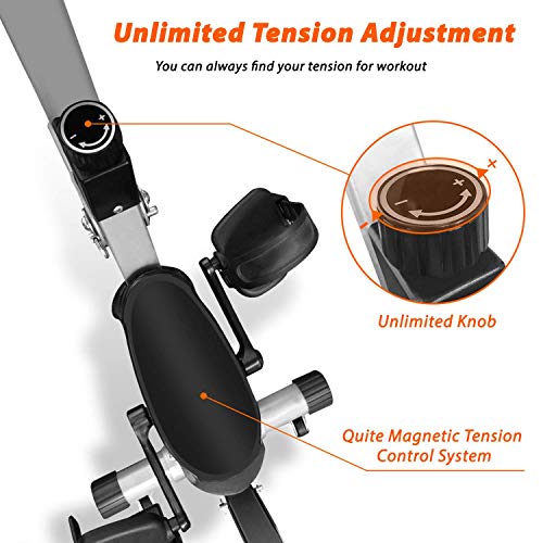 BCAN Folding Exercise Bike, Upright Bicycle with Heart Rate, Speed, Distance, Calorie