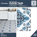 FloorPops FP3932 Marrakesh Floor Tiles Blue Peel and Stick view 2