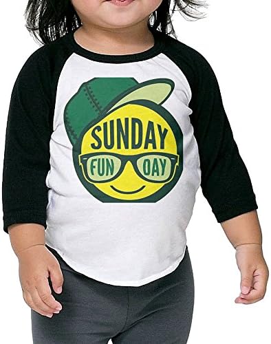Mgguanqu Sunday Funday1 Unisex 3/4 Sleeve Raglan Rat Fink T-shirt 5-6 Toddler