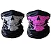 GAMPRO Breathable Seamless Tube Skull Face Mask, Dust-proof Windproof Motorcycle Bicycle Bike Face Mask for Cycling, Hiking, Camping, Climbing, Fishing, Hunting, Motorcycling (Black&Pink)