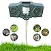 Ultrasonic Solar Animal & Pest Repeller - With 30' Motion Sensor, Flashing LED Light - Pest Control For Raccoon, Cats, Dogs, Deer, Birds - Weather Proof Design - Includes 3 Batteries & USB Cable