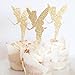 Soccerene 24pcs Gold Glitter Pretty Ballet Dancer Fairy Peri Cupcake Toppers Baby Girls Children Kids Toddlers Birthday Bridal Shower Baby Shower Wedding Favors