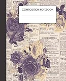 Composition Notebook: Floral Newsprint Flower College Ruled Notebook Lined School Journal