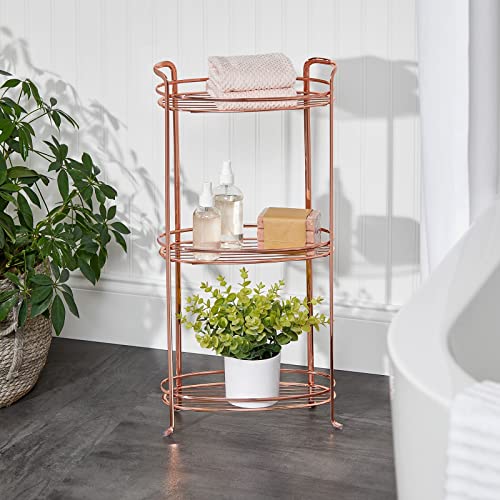 mDesign 3 Tier Vertical Standing Bathroom Shelving Unit, Decorative ...