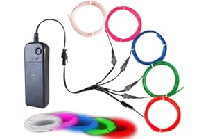 TiTiToo Neon light 5-in-1 meter Wire,Illuminated decorative wire, suitable for birthday parties, Thanksgiving, and other occasions (Colorful)