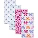 Gerber Prefold Diaper Burp Cloths, Girl Floral Print, 4 Count