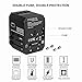 Universal Travel Power Adapter All in One Worldwide International Wall Charger AC Plug Adaptor with 5.6A Smart Power USB and 3.0A USB Type-C For USA EU UK AUS Phone Tablet Laptop (Black 4USB+Type C)