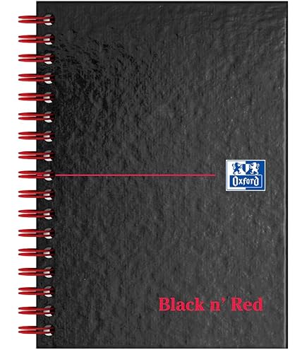 Amazon.com : Oxford Black n' Red Ruled A-Z Wirebound Hardback A5