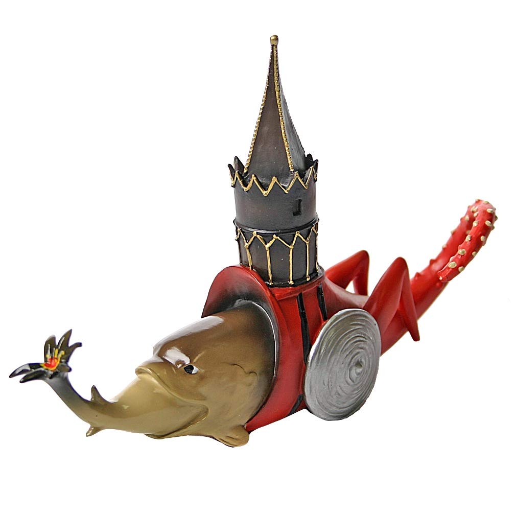Parastone Fish With Tower From Temptation Of St Anthony By Jheronymus Bosc Statue, Red, Polyresin, Collectible Figurines, 4.5 In. x 6 In. x 2.5 In., 0.4 Lbs
