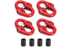 EGV G80 Alloy Steel Coupling Link, 5/16" Hammer Lock Chain Connector, 4400 lbs Working Load Limit,(4Pack) Red