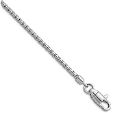 JewelryWeb 925 Sterling Silver Rhodium Plated Polished 2.0mm Box Chain Necklace 20 Inch Chain Necklace for Women and Men