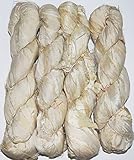 Sari Pure Silk 100g Ribbon Yarn Multi Recycled Sari Silk Ribbon Yarn (Cream),Dyeable Silk Ribbon