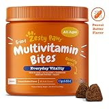 Multivitamin for Dogs - Glucosamine & Chondroitin + MSM for Hip & Joint + Arthritis - Fish Oil for Skin & Coat + Digestive Enzymes & Probiotics + CoQ10 Dog Vitamins - Peanut Butter - 90 Chew Treats
