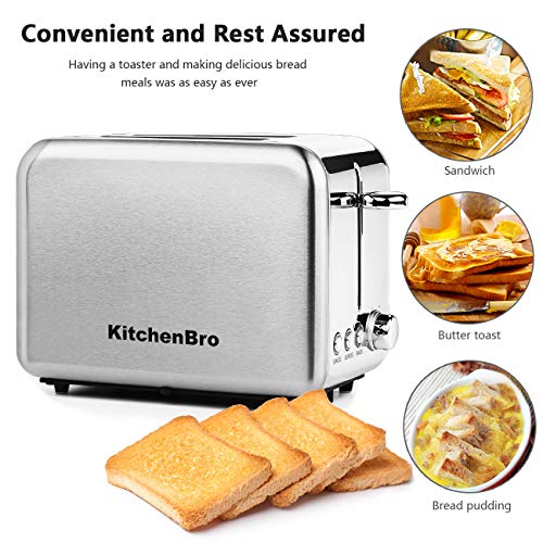 Compact Toaster 2 Slice Wide Slot Stainless Steel Housing Best Rated
