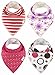 4 Designs,3 - 36 month,Baby Bandana Bibs by ZELDA MATILDA Extra Long Absorbent Adjustable Bib Made of Organic Cotton and Fleece, for Teething Drool and Feeding - (4 Pack),4 Designs,3 - 36 month