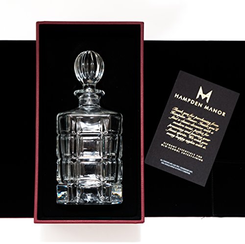 Lead-Free Whiskey Decanter in Leather Gift Box the Dorchester Scotch Decanter | 27 Oz / 800 ML