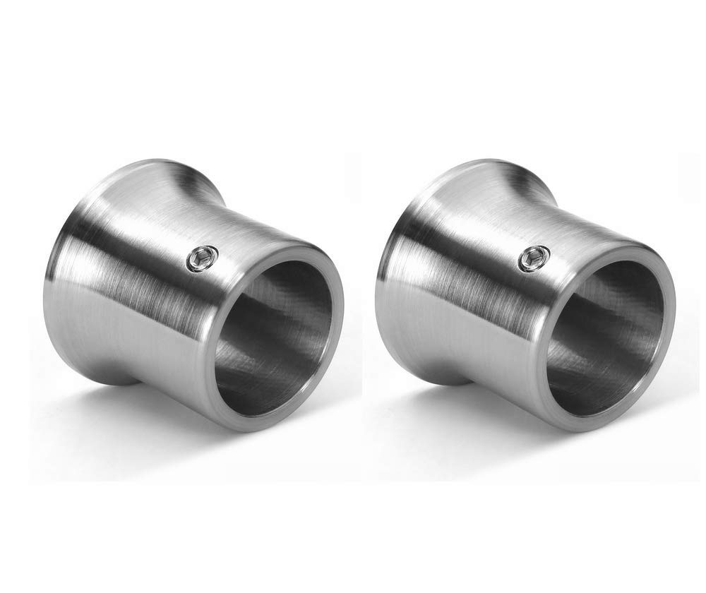 (1 pair) VIBORG Solid 304 Stainless Steel Extra-thick Closet Wardrobe Rail Pole Brackets Flanges Sockets End Support Holder, Shower Curtain Rail Pole Rod Holder Sockets Flange Brackets Fittings (25mm)