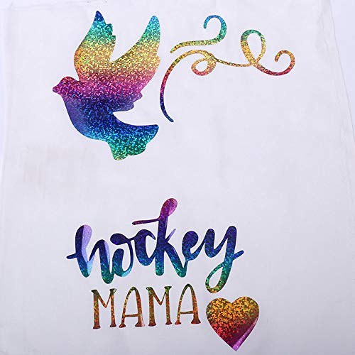 HOHOFILM Holographic Stripe Multi Heat Transfer Vinyl Iron-on HTV Press Paper Sheet for Garment T-Shirt 20"x12"
