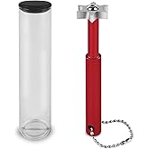 Ykimok Golf Club Groove Sharpener with 6 Heads, Re-Grooving Tool and Cleaner for Restore Backspin and Control, Groove Sharpener with Storage Tube, Red